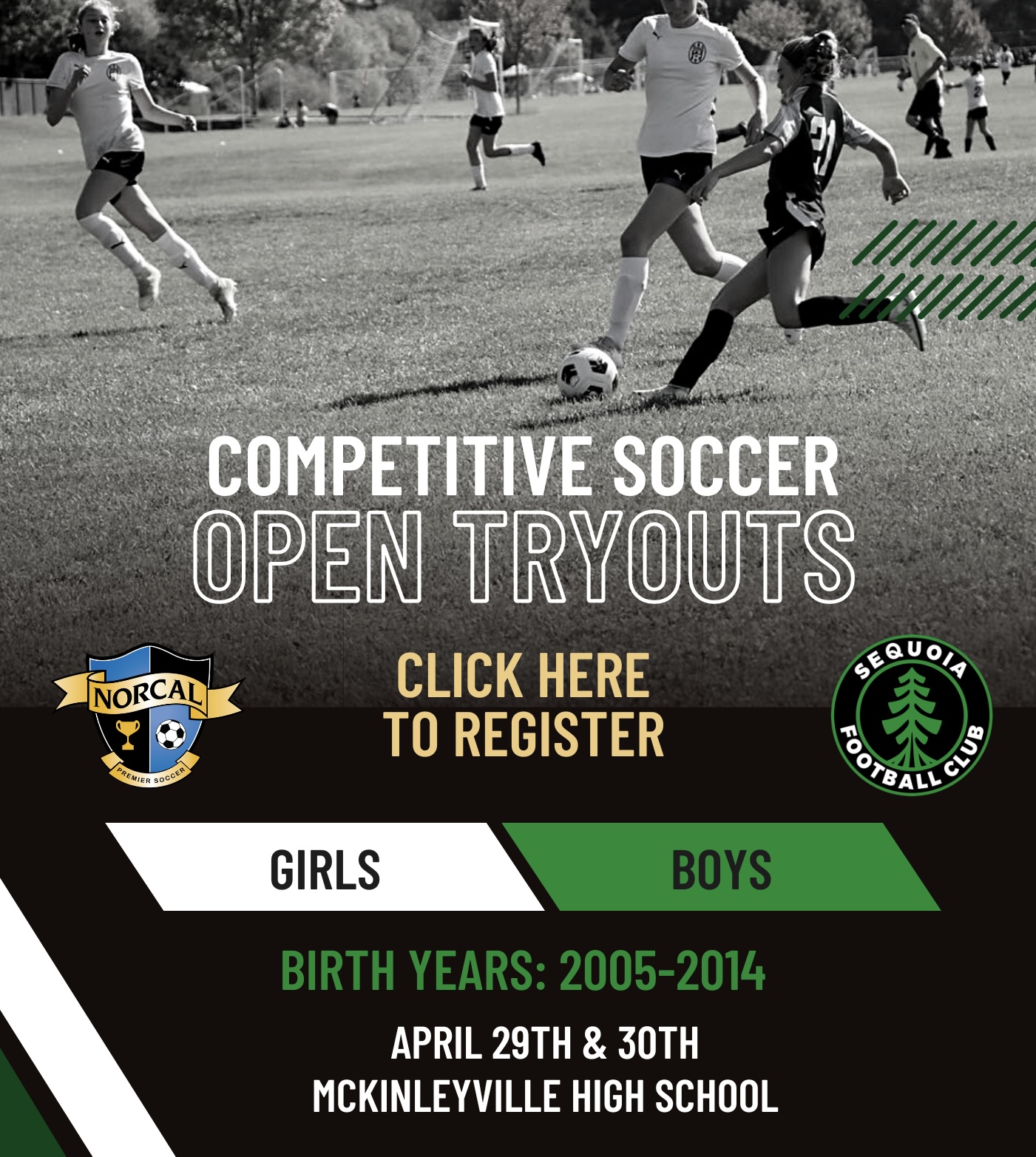 Open Tryouts click to register